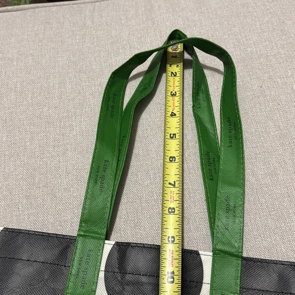 Kate Spade Mini Tote-Recycled Polyester/Signature Cream and Blk Dot with Green - Picture 13 of 15